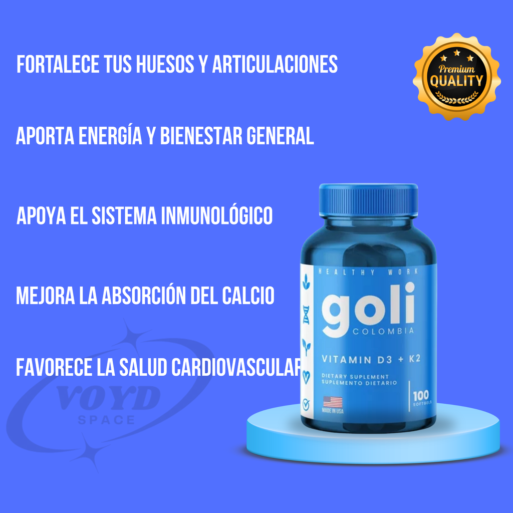 Vitamina D3 + K2 Goli x100 softgels