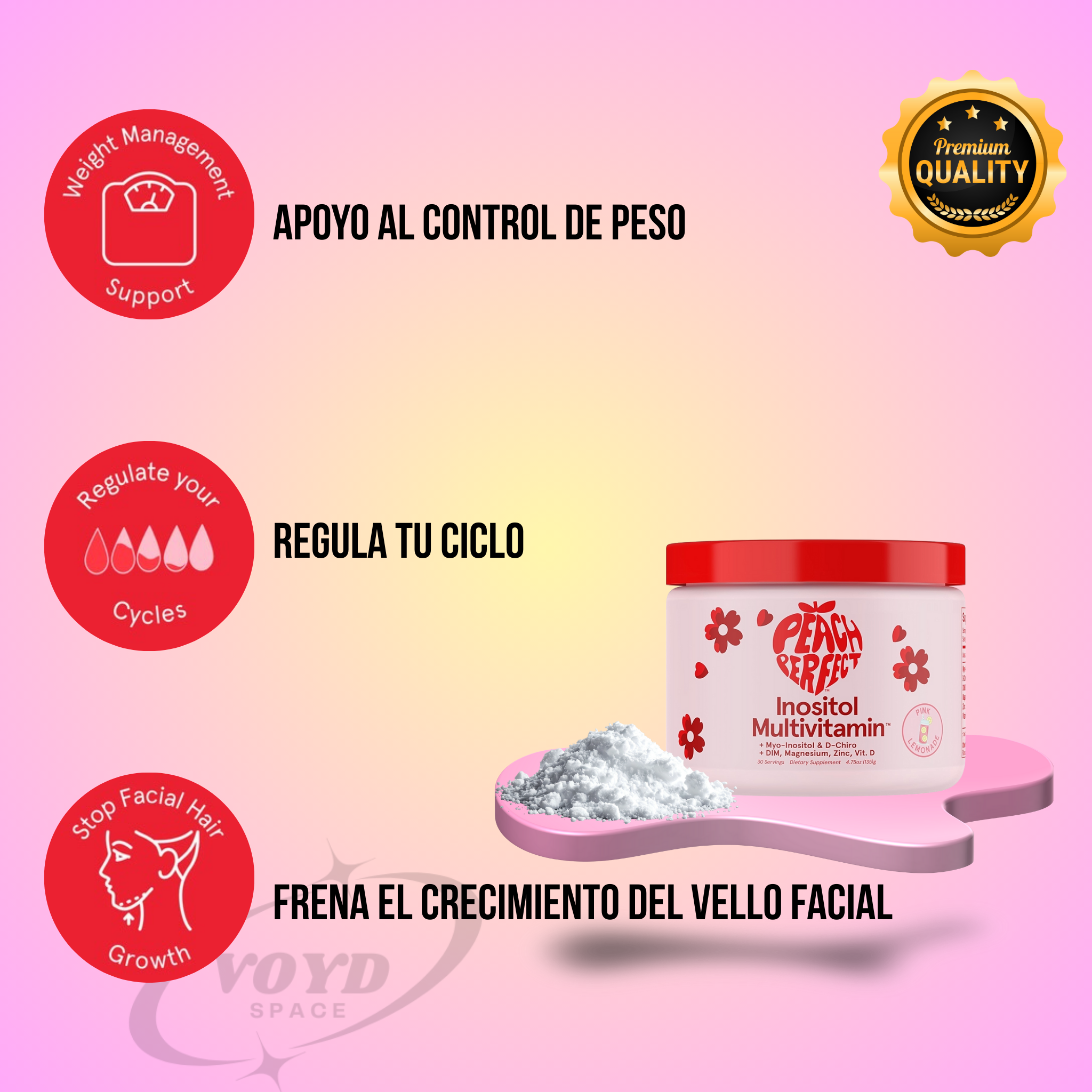 Inositol Multivitamínico en Polvo PEACH PERFECT