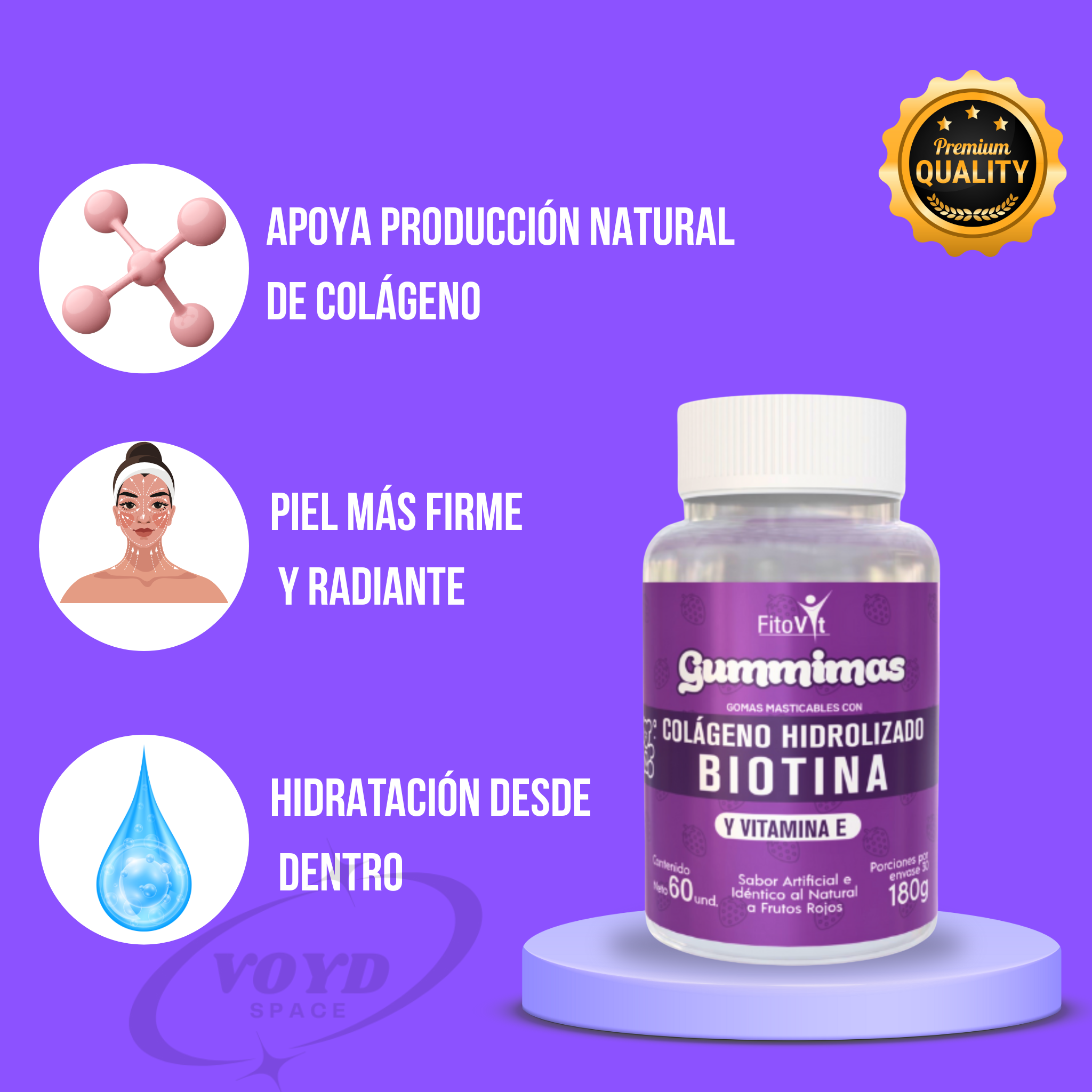 Colágeno + Biotina x 60 Gomitas FITOVIT