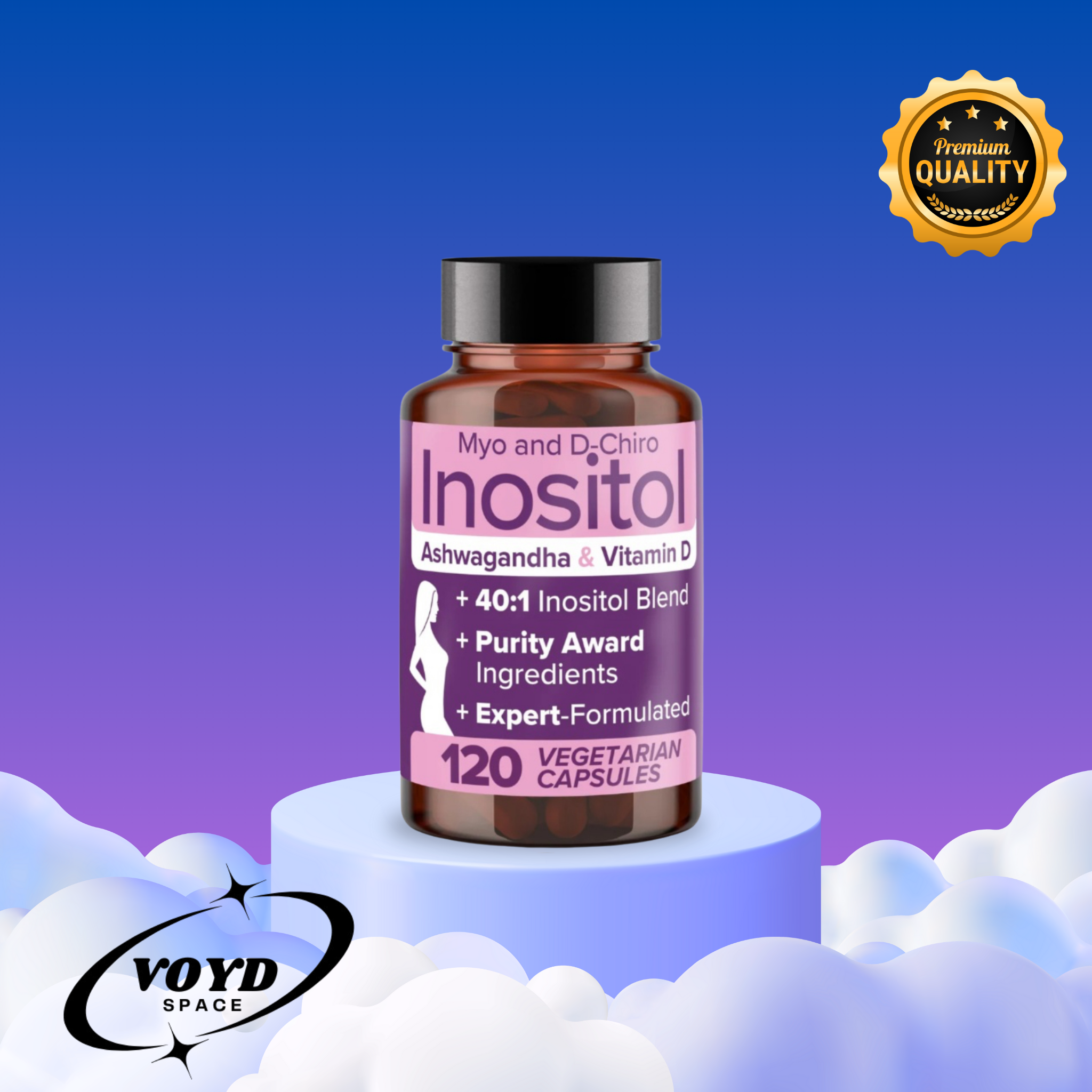 Inositol, Ashwagandha & Vitamina C x120 caps