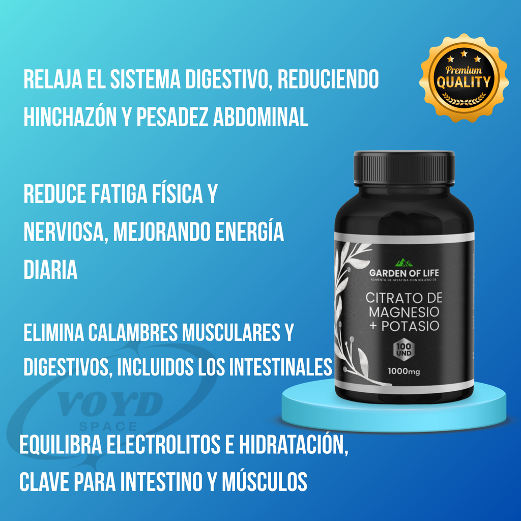 Citrato de magnesio + Potasio x100 caps